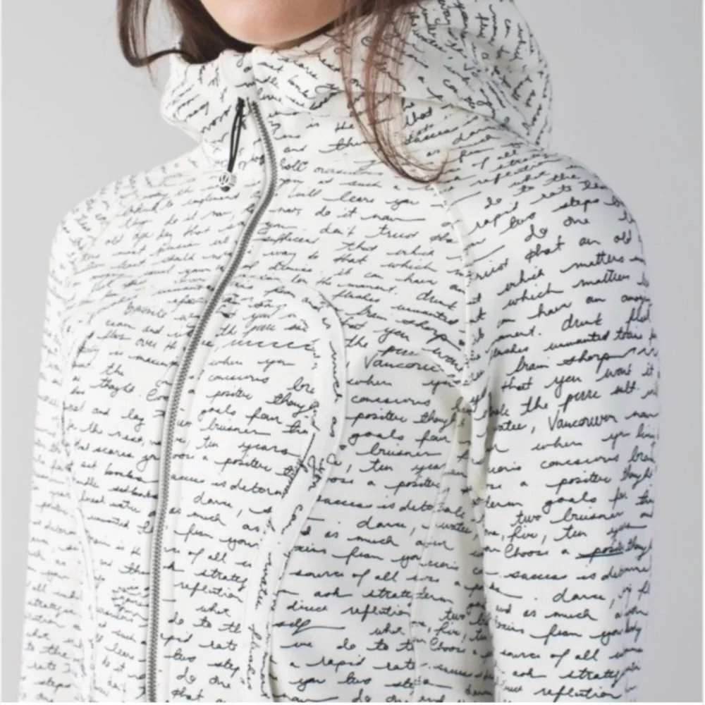lululemon athletica White Hoodie with Black Script - Picture 1 of 16